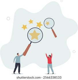 Appraisal, evaluate or assessment for quality or value, property or real estate rating evaluation, analyze employee performance concept.flat characters.