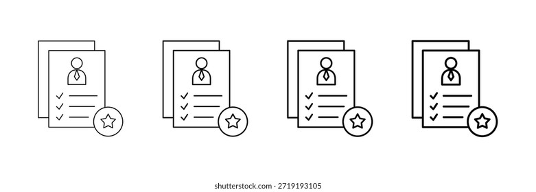 Conjunto de Vectores de iconos de formulario de evaluación en estilo de línea de trazo diferente