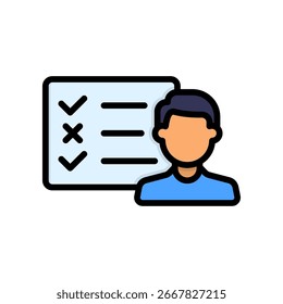 Appraisal Icon Lineal Color Vector Illustration