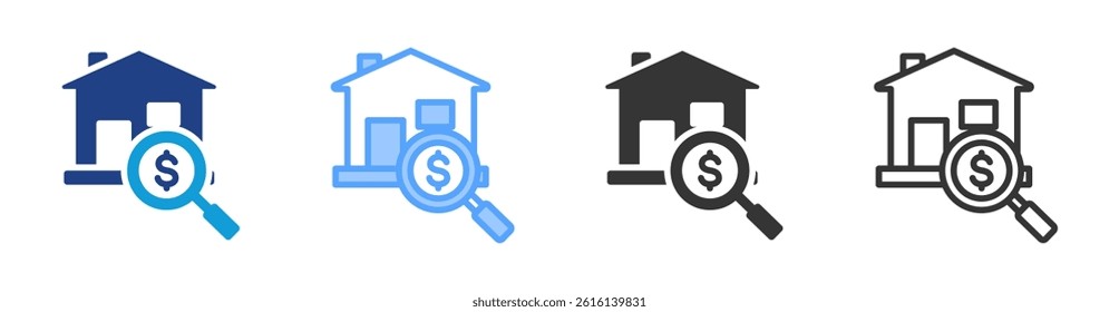 Appraisal icon set multiple style collection