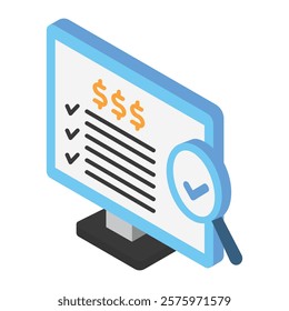 Appraisal isometric 3D. use for modern concept, print, UI, UX kit, web and app development. Vector EPS 10, related to education, business, finance, investment.