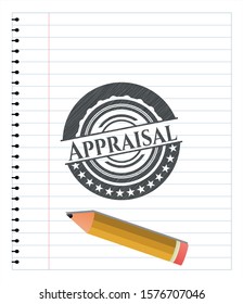 Appraisal pencil strokes emblem. Vector Illustration. Detailed.