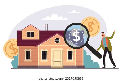 Appraisal real estate house property home check concept. Vector graphic design illustration