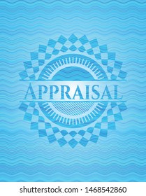 Appraisal water style badge. Vector Illustration. Detailed.