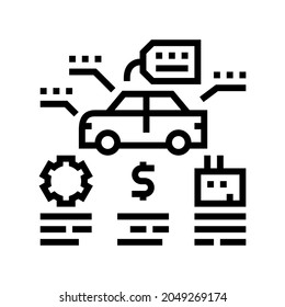 appraise car line icon vector. appraise car sign. isolated contour symbol black illustration