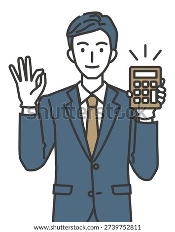 Appraiser Showing OK Sign with Calculator High Price Buyback Illustration