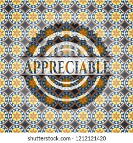 Appreciable arabesque emblem background. arabic decoration.