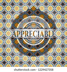 Appreciable arabesque style emblem. arabic decoration.
