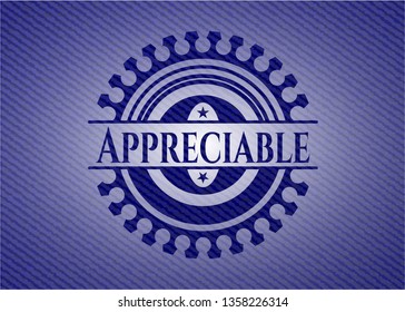 Appreciable emblem with denim high quality background