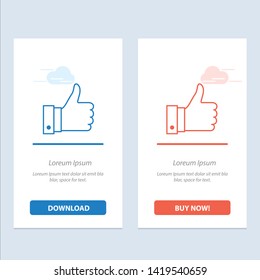 Appreciate, Remarks, Good, Like  Blue and Red Download and Buy Now web Widget Card Template