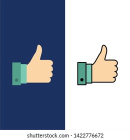 Appreciate, Remarks, Good, Like  Icons. Flat and Line Filled Icon Set Vector Blue Background