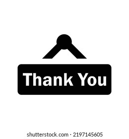 Appreciate, thank you icon. Black vector graphics.