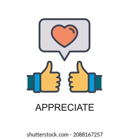 Appreciate vector Filled outline Icon Design illustration. Web And Mobile Application Symbol on White background EPS 10 File
