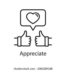 Appreciate vector outline Icon Design illustration. Web And Mobile Application Symbol on White background EPS 10 File