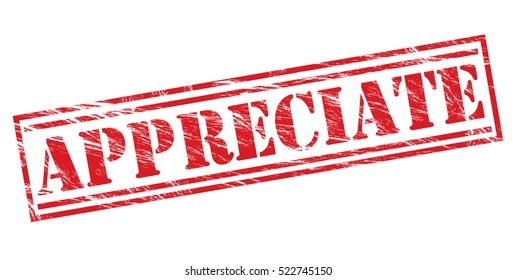 appreciate vector red stamp on white background