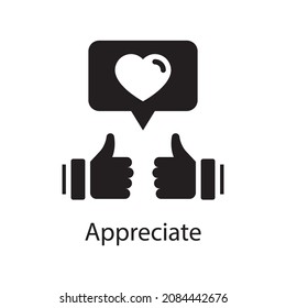 Appreciate vector Solid Icon Design illustration. Web And Mobile Application Symbol on White background EPS 10 File