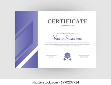 Diseño de certificados de reconocimiento y logro. Diseño creativo de plantillas de certificado modernas. Diseño del certificado de diploma.