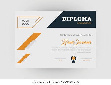 Appreciation and achievement certificate design. Creative modern certificate template design. Diploma award certificate design.