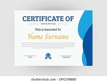 Appreciation and achievement certificate design. Creative modern certificate template design. Diploma award certificate design.