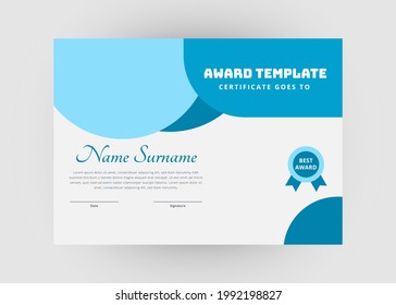 Appreciation and achievement certificate design. Creative modern certificate template design. Diploma award certificate design.