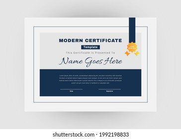 Appreciation and achievement certificate design. Creative modern certificate template design. Diploma award certificate design.