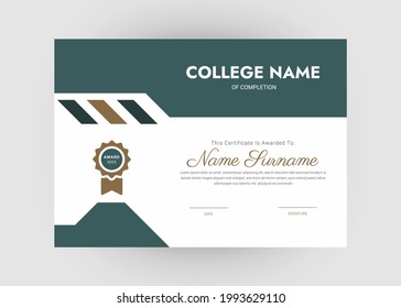 Appreciation and achievement certificate design. Creative modern certificate template design. Diploma award certificate design.