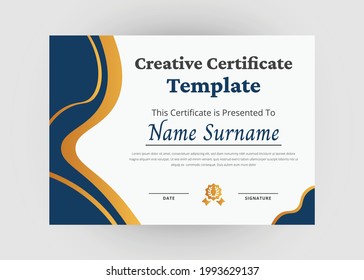 Diseño de certificados de reconocimiento y logro. Diseño creativo de plantillas de certificado modernas. Diseño del certificado de diploma.