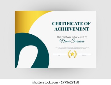Diseño de certificados de reconocimiento y logro. Diseño creativo de plantillas de certificado modernas. Diseño del certificado de diploma.