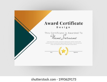 Appreciation and achievement certificate design. Creative modern certificate template design. Diploma award certificate design.