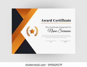 Appreciation and achievement certificate design. Creative modern certificate template design. Diploma award certificate design.
