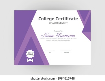 Appreciation and achievement certificate design. Creative modern certificate template design. Diploma award certificate design.