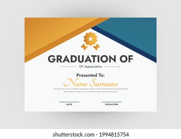 Diseño de certificados de reconocimiento y logro. Diseño creativo de plantillas de certificado modernas. Diseño del certificado de diploma.