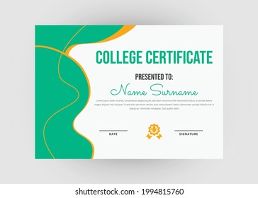 Appreciation and achievement certificate design. Creative modern certificate template design. Diploma award certificate design.