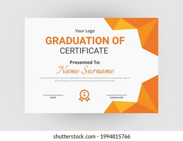 Diseño de certificados de reconocimiento y logro. Diseño creativo de plantillas de certificado modernas. Diseño del certificado de diploma.