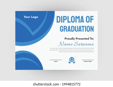 Appreciation and achievement certificate design. Creative modern certificate template design. Diploma award certificate design.
