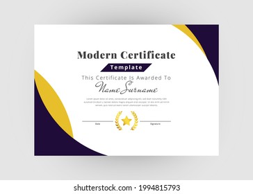 Diseño de certificados de reconocimiento y logro. Diseño creativo de plantillas de certificado modernas. Diseño del certificado de diploma.