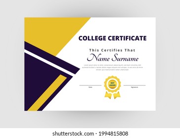 Appreciation and achievement certificate design. Creative modern certificate template design. Diploma award certificate design.