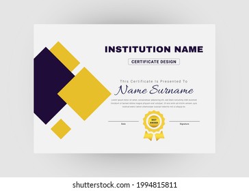 Appreciation and achievement certificate design. Creative modern certificate template design. Diploma award certificate design.