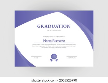 Diseño de certificados de reconocimiento y logro. Diseño creativo de plantillas de certificado modernas. Diseño del certificado de diploma.