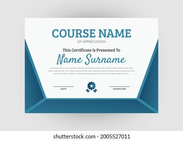 Appreciation and achievement certificate design. Creative modern certificate template design. Diploma award certificate design.