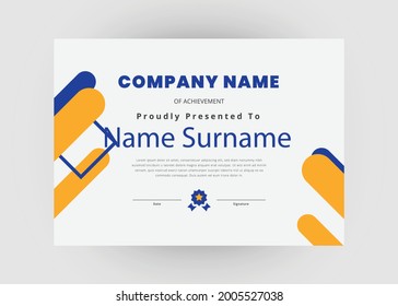 Appreciation and achievement certificate design. Creative modern certificate template design. Diploma award certificate design.