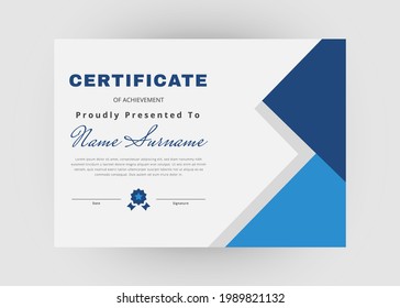 Diseño de certificados de reconocimiento y logro. Plantilla de certificado de apreciación. Plantilla de certificado abstracto creativo moderna.