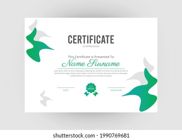 Appreciation and achievement certificate design. Certificate of appreciation template. Modern creative abstract certificate template.