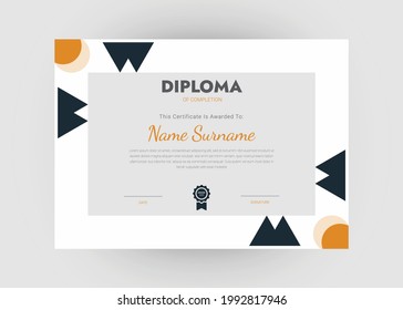 Diseño de certificados de reconocimiento y logro. Plantilla de certificado de apreciación. Plantilla de certificado abstracto creativo moderna.