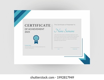 Appreciation and achievement certificate design. Certificate of appreciation template. Modern creative abstract certificate template.