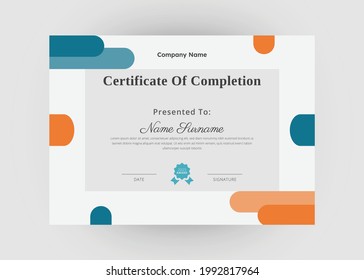 Appreciation and achievement certificate design. Certificate of appreciation template. Modern creative abstract certificate template.