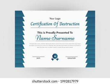 Appreciation and achievement certificate design. Certificate of appreciation template. Modern creative abstract certificate template.