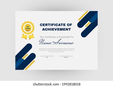 Diseño de certificados de reconocimiento y logro. Plantilla de certificado de apreciación. Plantilla de certificado abstracto creativo moderna.