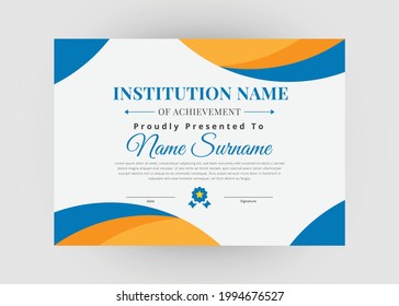 Diseño de certificados de reconocimiento y logro. Plantilla de certificado de apreciación. Plantilla de certificado abstracto creativo moderna.