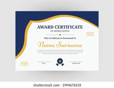 Diseño de certificados de reconocimiento y logro. Plantilla de certificado de apreciación. Plantilla de certificado abstracto creativo moderna.
